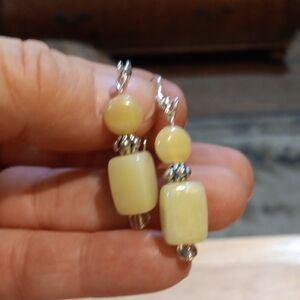 2/$10 Handmade Lemon Drop Earrings With Silver Accents